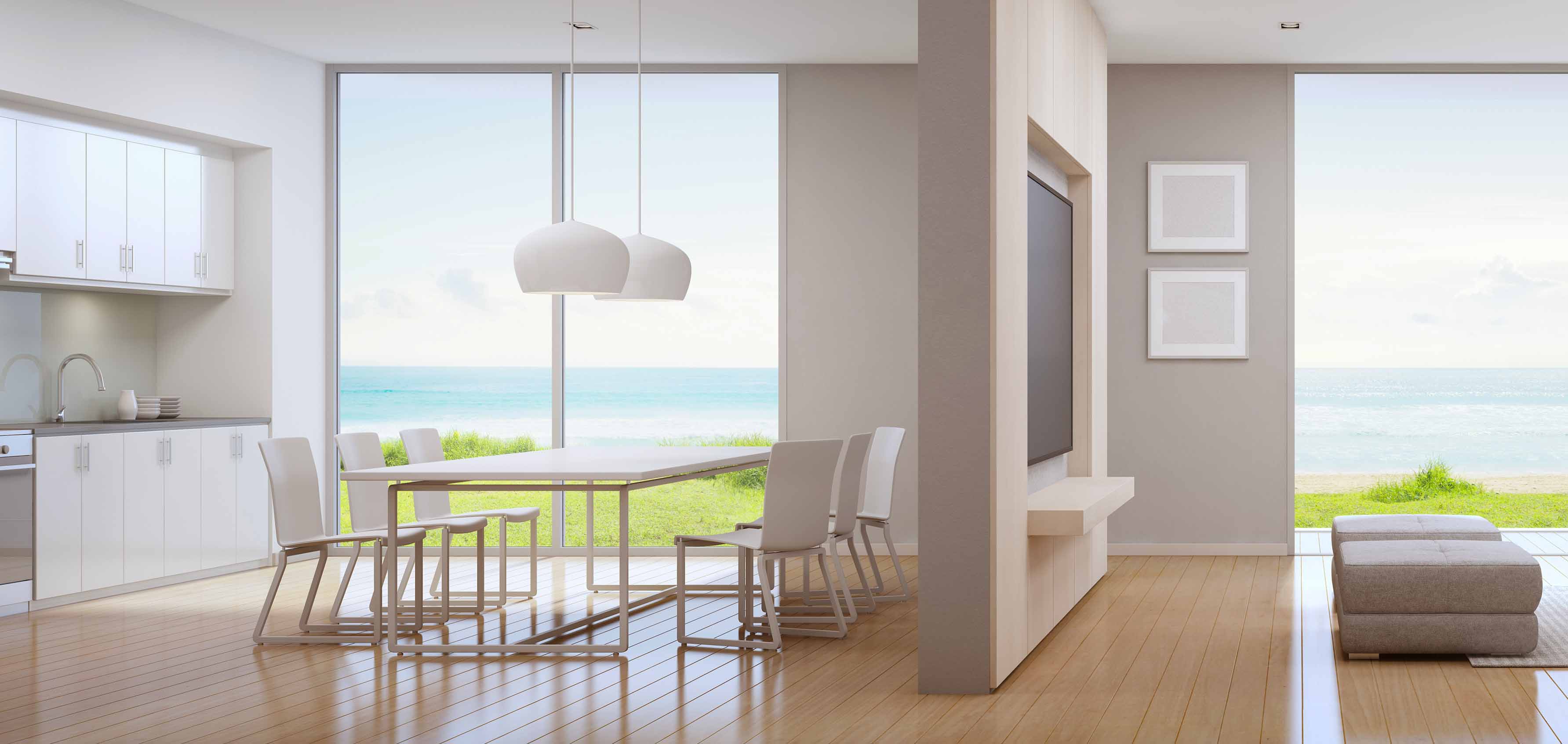 Cozinha integrada com a sala: saiba escolher o piso ideal